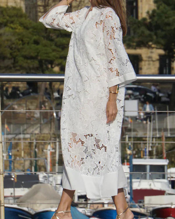 ALINA – ROCHIE ALBĂ DIN DANTELĂ ELEGANTĂ