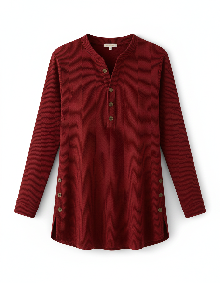 Alina | Bluză termică cu nasturi decorativi