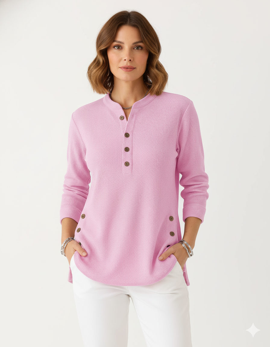 Alina | Bluză termică cu nasturi decorativi