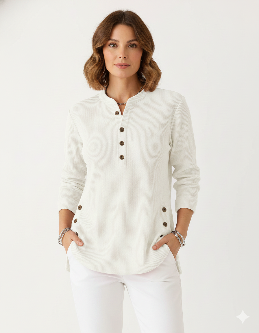 Alina | Bluză termică cu nasturi decorativi