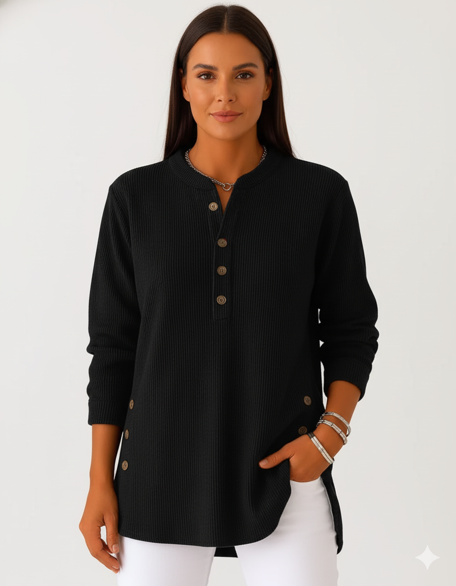 Alina | Bluză termică cu nasturi decorativi